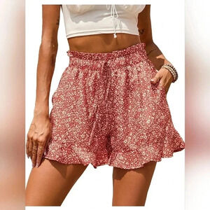 Womens elastic floral print shorts nwt size small